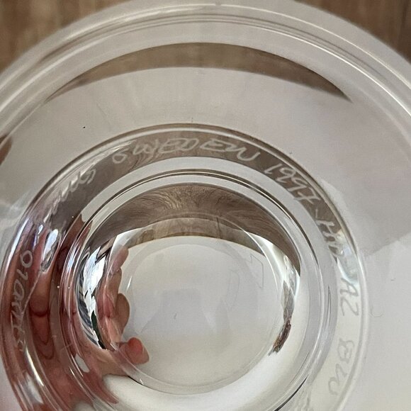 Hanne Dreutler Arthur Zirnsack Studio Ahus Sweden Signed 1997 Crystal Bowl Vase - Picture 9 of 10